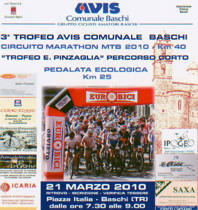 3° edizione del “Trofeo Avis Comunale Baschi”. 3a prova Marathon