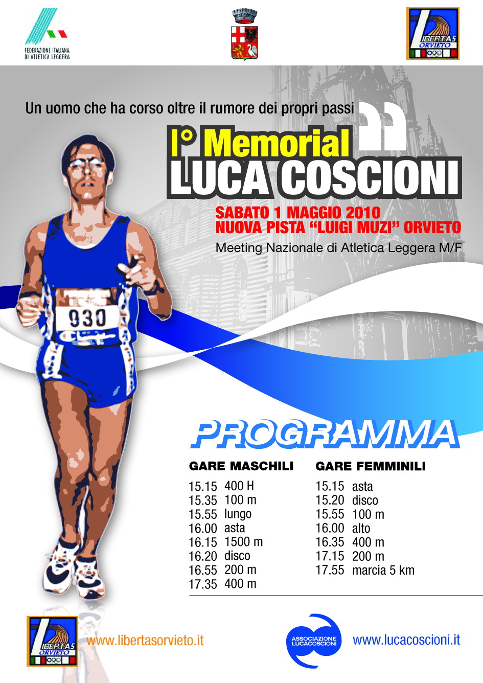 Oggi al Muzi 1° meeting nazionale atletica leggera “Luca Coscioni”