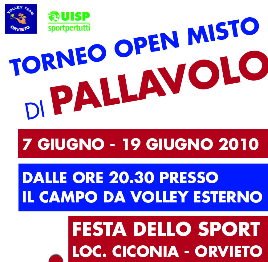 III^ Torneo Open Misto di Pallavolo. 7 – 20 giugno alla Festa dello Sport