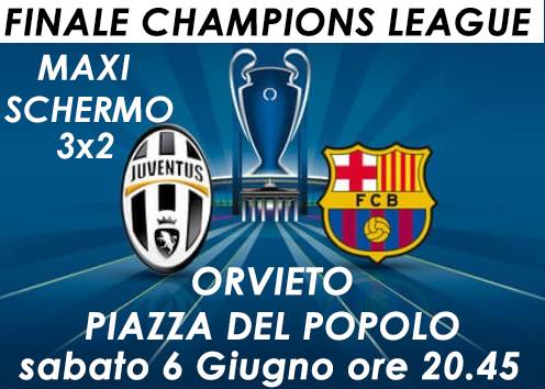 Finale Champions League. Maxi schermo in Piazza del Popolo